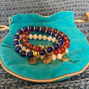 Rustic Cuff Red, White and Blue Christine Stack